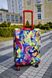 Art case for suitcase Knitwear “Microdiving” with original author's print L: 60-75 x 45-55 x 25-35 cm Abstract yellow mix