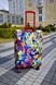 Art case for suitcase Knitwear “Microdiving” with original author's print L: 60-75 x 45-55 x 25-35 cm Abstract yellow mix