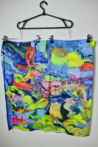 Silk scarf with print Abstraction 750*750mm