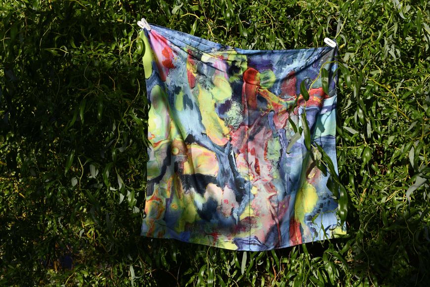 Silk scarf with print Abstraction 750*750mm