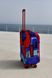 Art case for suitcase Knitwear “Microdiving” with original author's print L: 60-75 x 45-55 x 25-35 cm Blue and red mix