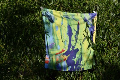 Silk scarf with print Abstraction 750*750mm