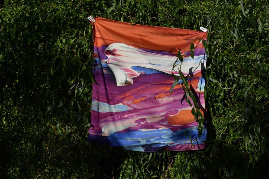 Silk scarf with print Abstraction 750*750mm