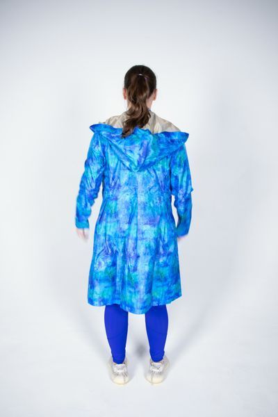 Bright raincoat with an original print &mdash; style in any weather, Blue, S, Bright raincoat with an original print &mdash; style in any weather