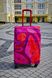 Art case for suitcase Knitwear “Microdiving” with original author's print L: 60-75 x 45-55 x 25-35 cm Pink and purple mix