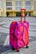 Art case for suitcase Knitwear “Microdiving” with original author's print L: 60-75 x 45-55 x 25-35 cm Pink and purple mix