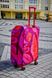 Art case for suitcase Knitwear “Microdiving” with original author's print L: 60-75 x 45-55 x 25-35 cm Pink and purple mix